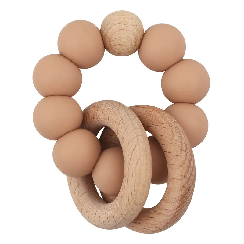 TinyTeethers Silicone And Beech Wood Healing Ether Teething Loop