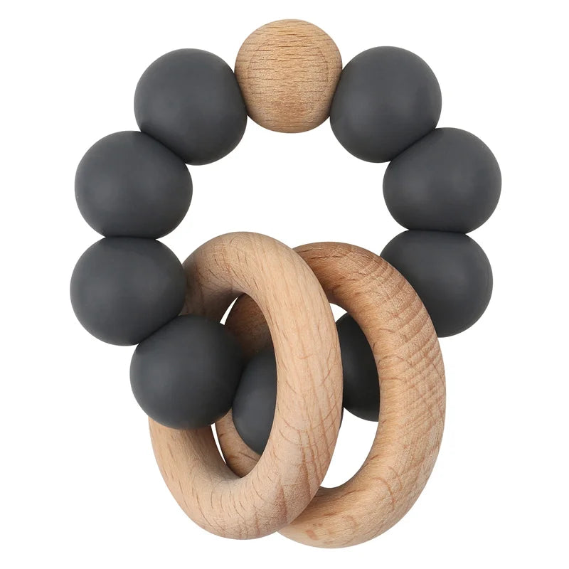 TinyTeethers Silicone And Beech Wood Healing Ether Teething Loop