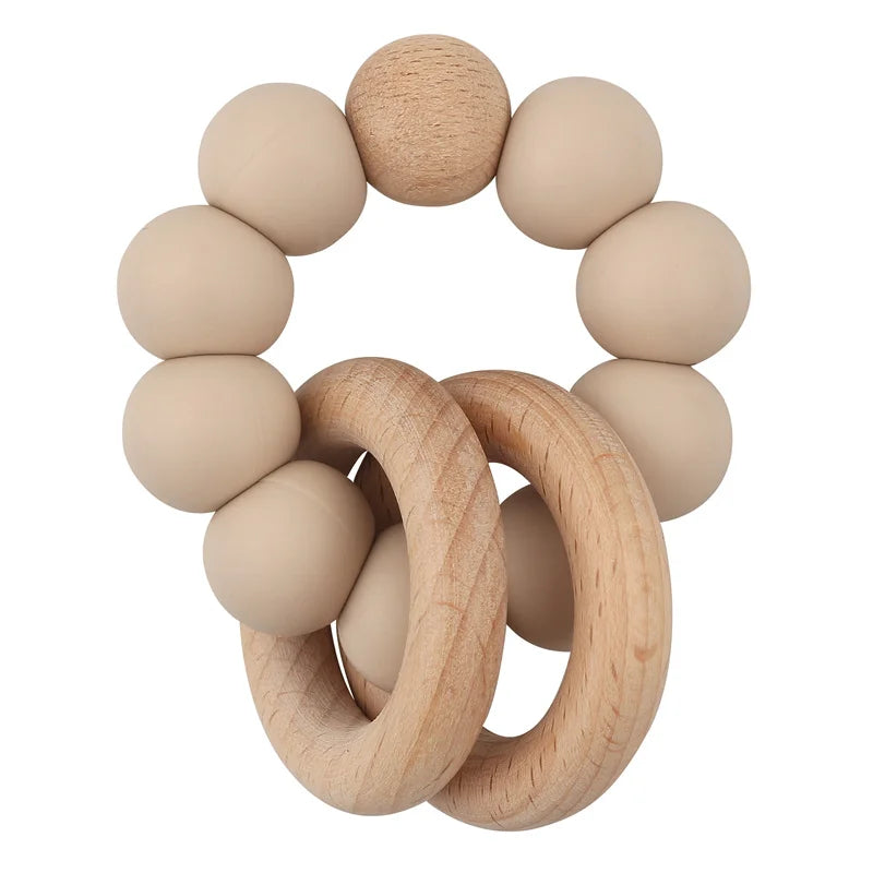 TinyTeethers Silicone And Beech Wood Healing Ether Teething Loop