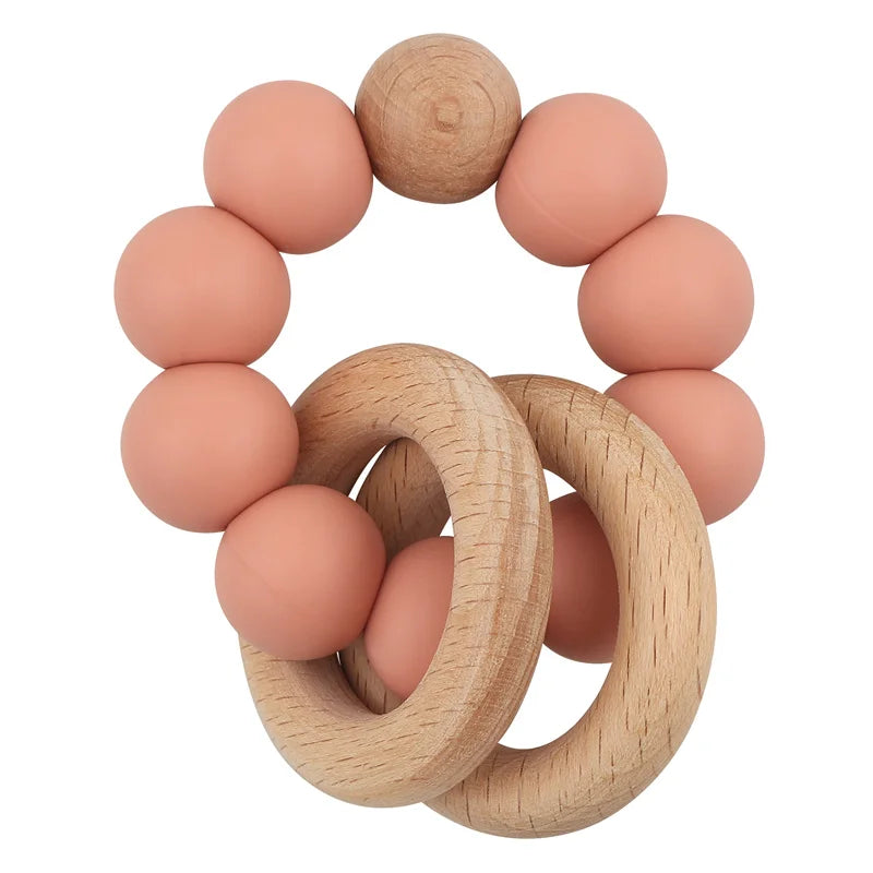 TinyTeethers Silicone And Beech Wood Healing Ether Teething Loop