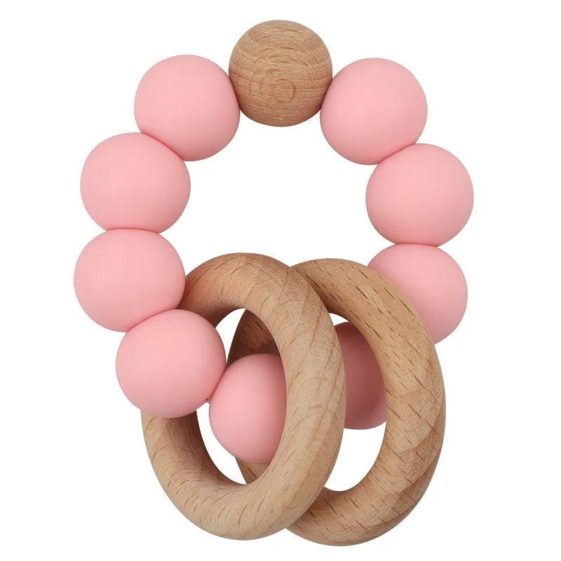 TinyTeethers Silicone And Beech Wood Healing Ether Teething Loop