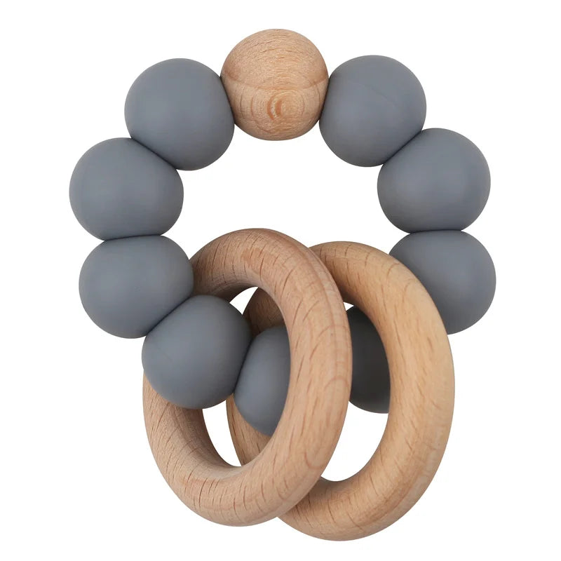 TinyTeethers Silicone And Beech Wood Healing Ether Teething Loop