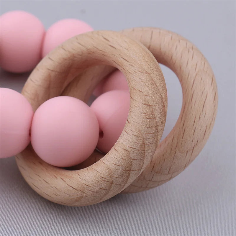 TinyTeethers Silicone And Beech Wood Healing Ether Teething Loop