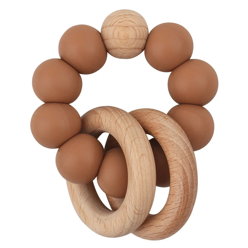 TinyTeethers Silicone And Beech Wood Healing Ether Teething Loop